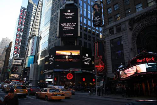 Coinbet.cc ad on Times Square, New York